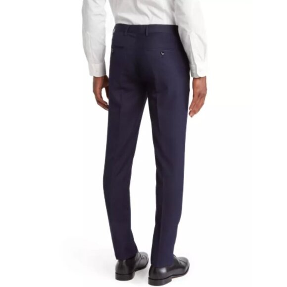 Mens Dress Pants Size 43 Waist Soul Of London Navy Blue Flat Front - Picture 2 of 8